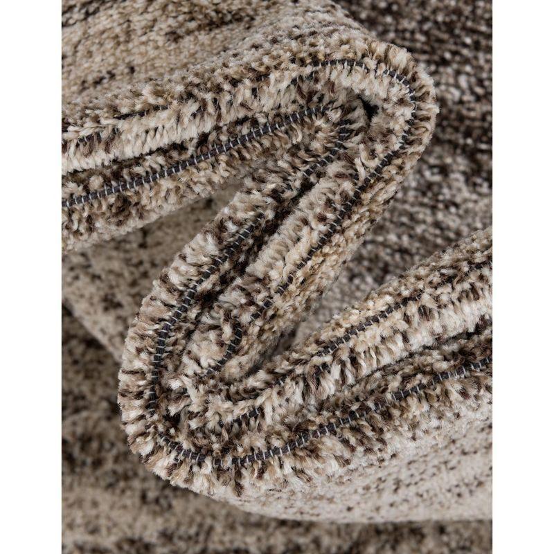 Beige Rectangular Tufted Stain-Resistant Synthetic Rug