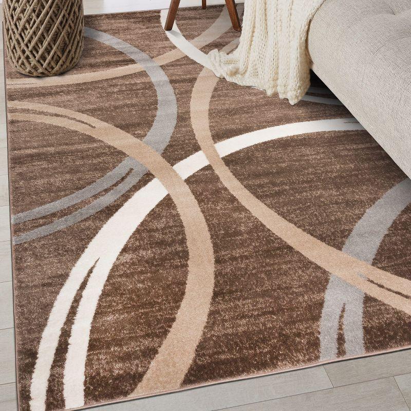 World Rug Gallery Contemporary Abstract Circles Design Area Rug