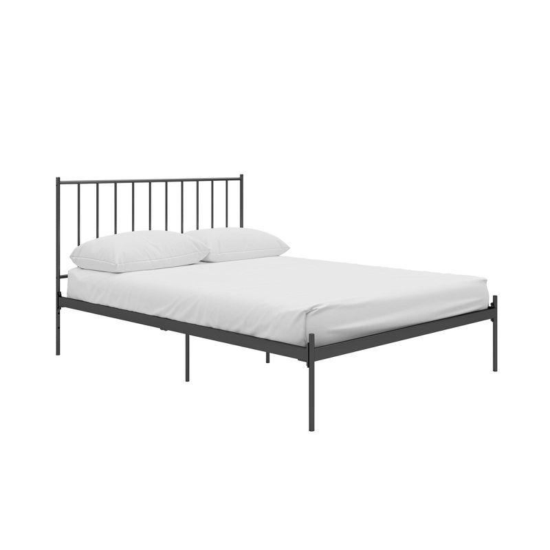 Ares Black Metal Queen Bed Frame with Adjustable Height