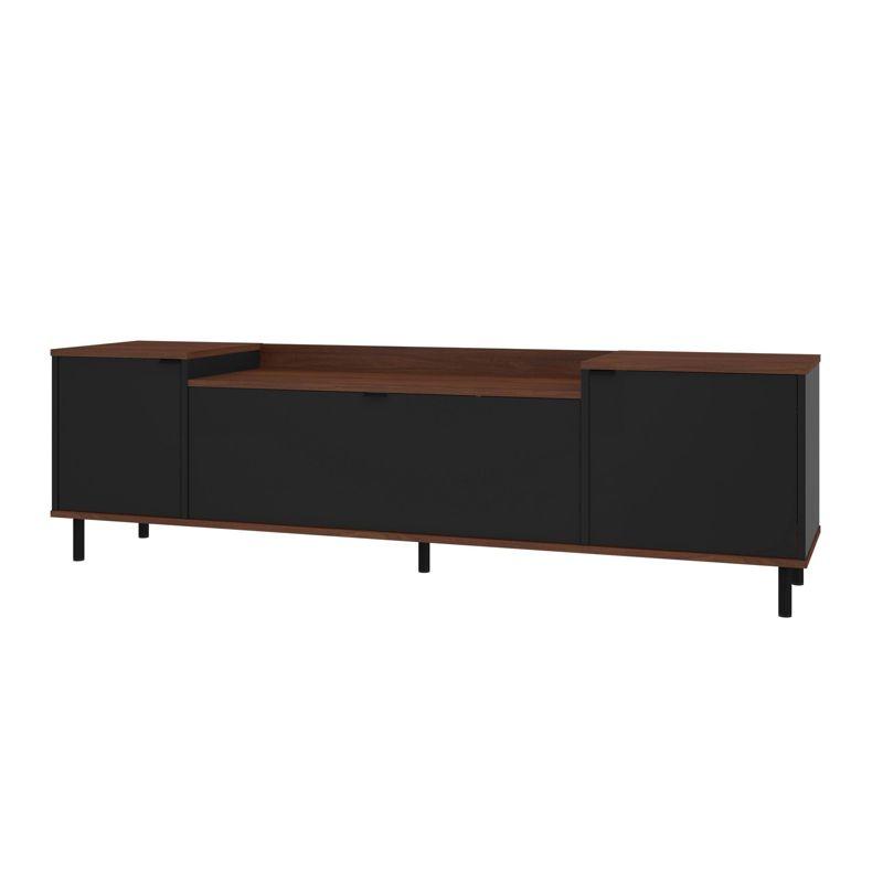 Mosholu TV Stand for TVs up to 60" Black/Nut Brown - Manhattan Comfort: Media Storage, Cable Management