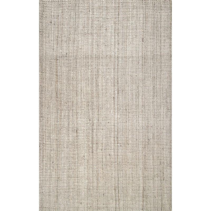 Kiwa Handwoven Off-White Jute 5' x 8' Area Rug