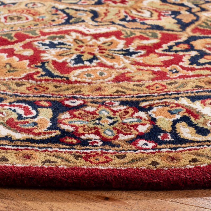 Classic Red and Navy Hand-Tufted Wool Area Rug