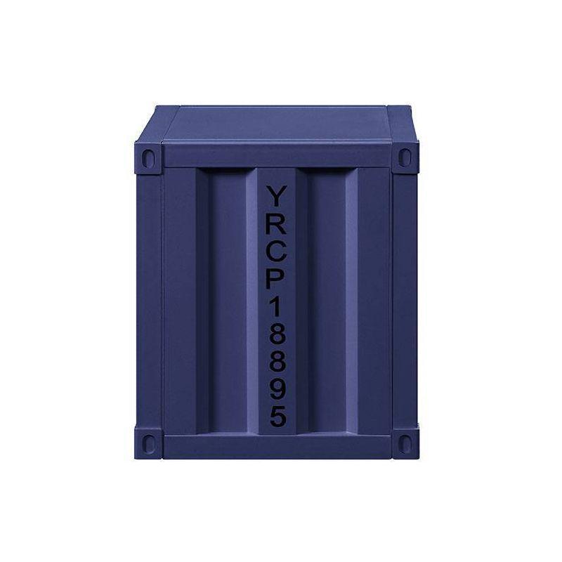 20" Cargo Nightstands Blue - Acme Furniture: Metal Frame, Fixed & Open Shelves, No Assembly Required