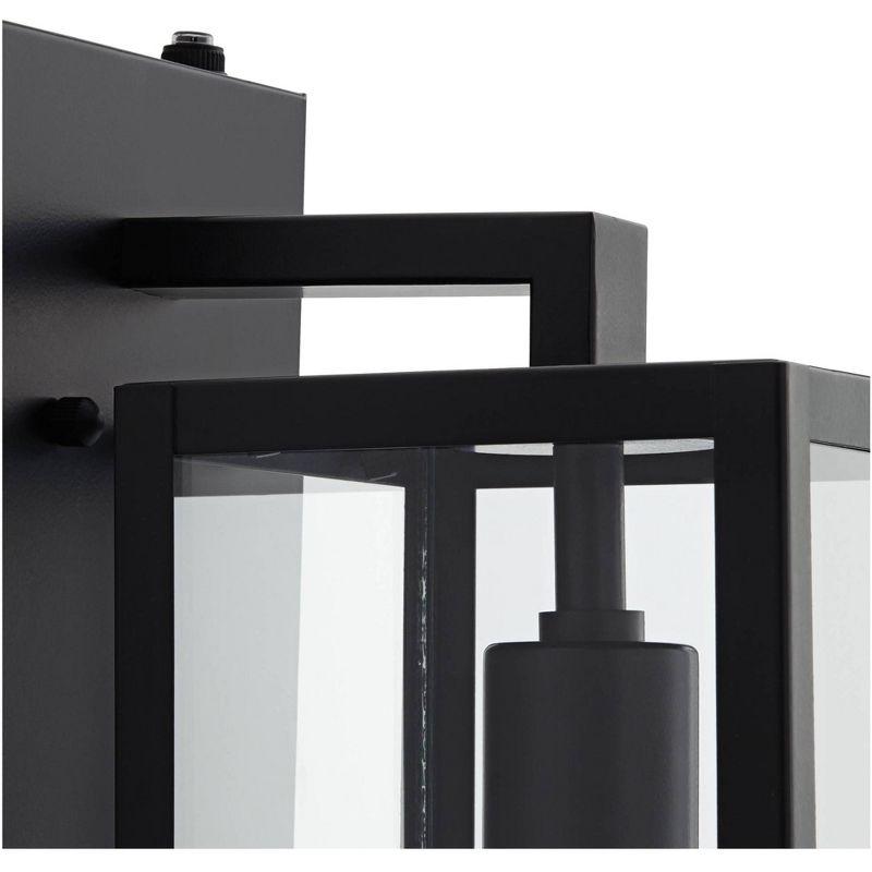 John Timberland Titan Modern Outdoor Wall Light Fixture Mystic Black Dusk to Dawn 14" Clear Glass for Post Exterior Barn Deck House Porch Yard Patio