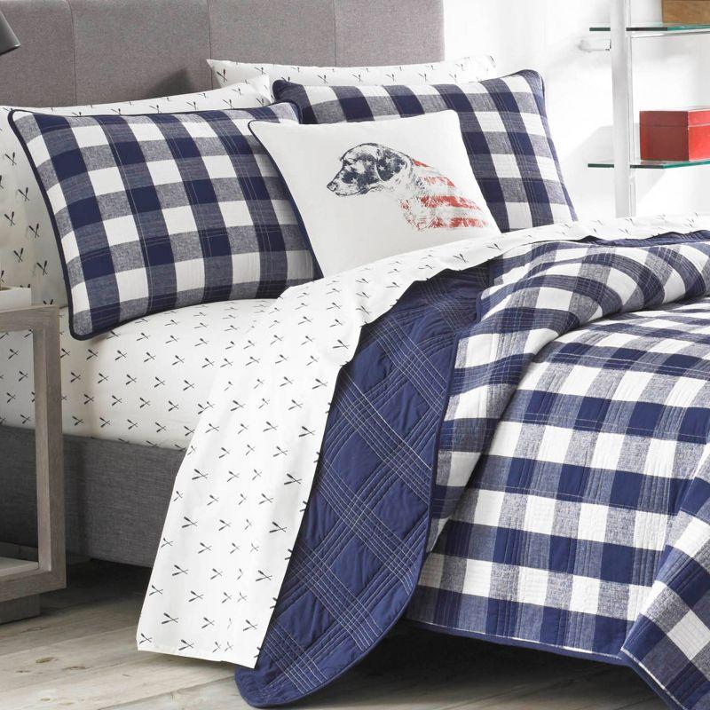 Lake House Plaid Reversible Quilt Set Blue - Eddie Bauer