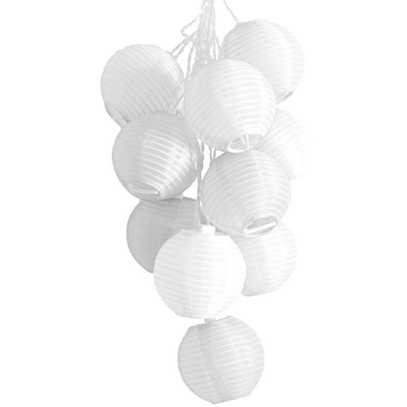 35' White Nylon Solar Powered LED String Lights