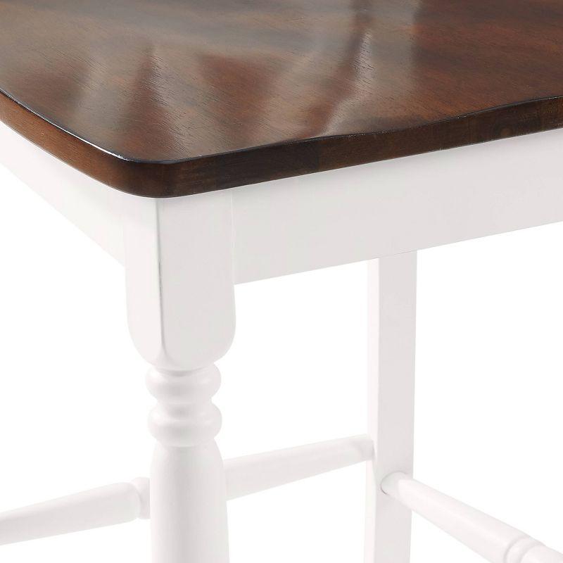 Set of 2 Shelby Counter Height Barstools Distressed White - Crosley: Rubberwood Frame, Non-Upholstered, Traditional Design