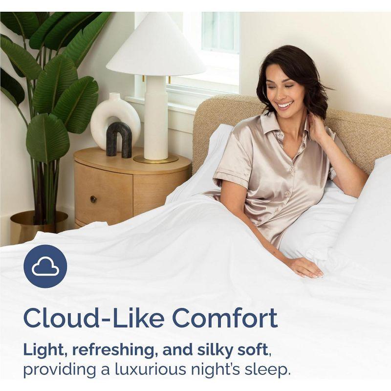CGK Linens Premium Rayon From Bamboo 4 Piece Deep Pocket Ultra Soft & Cooling Sheet Set