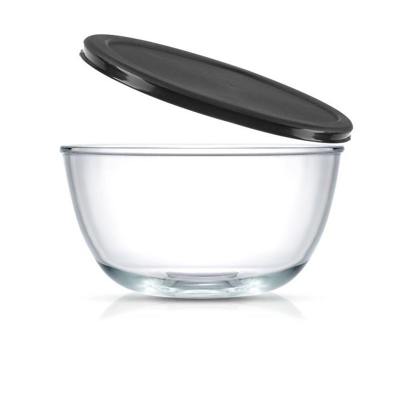 JoyJolt 8-Piece Glass Mixing Bowls with Black Lids