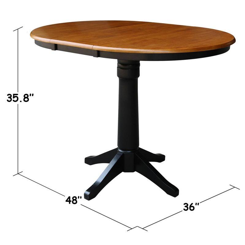 Eco-Friendly Parawood 50" Round Extendable Counter Height Dining Table