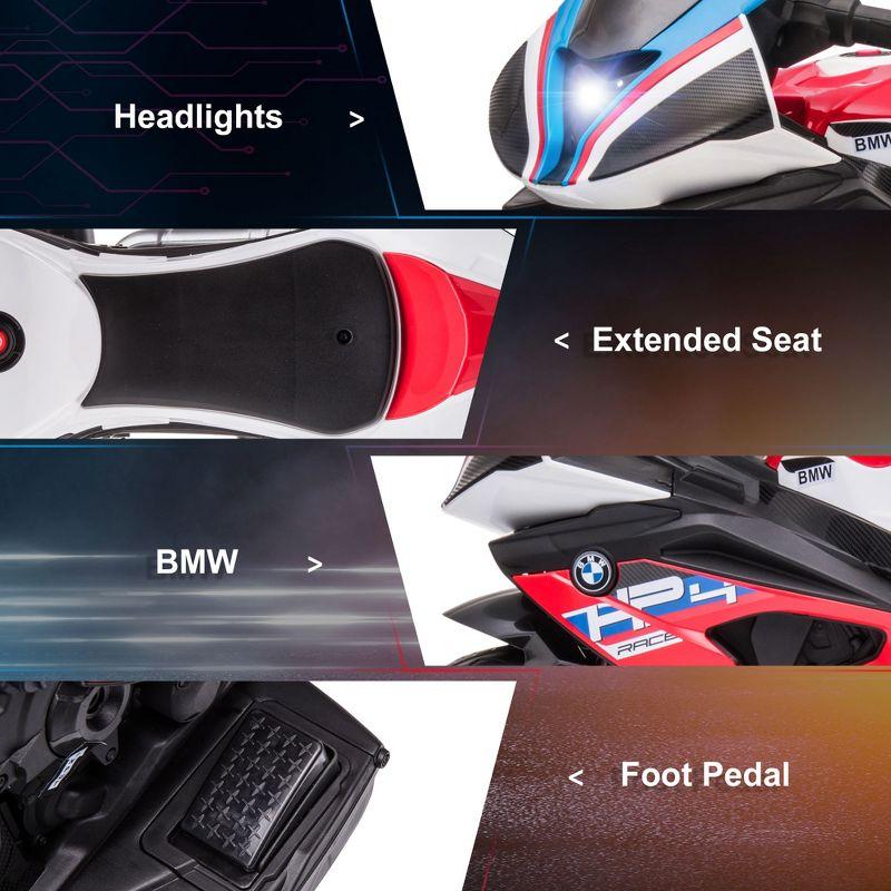 Aosom Licensed BMW HP4 Kids Electric Motorcycle Ride-On Toy 3-Wheels 6V Battery Powered Motorbike with Music for Girls Boy 18 - 60 Months, Red