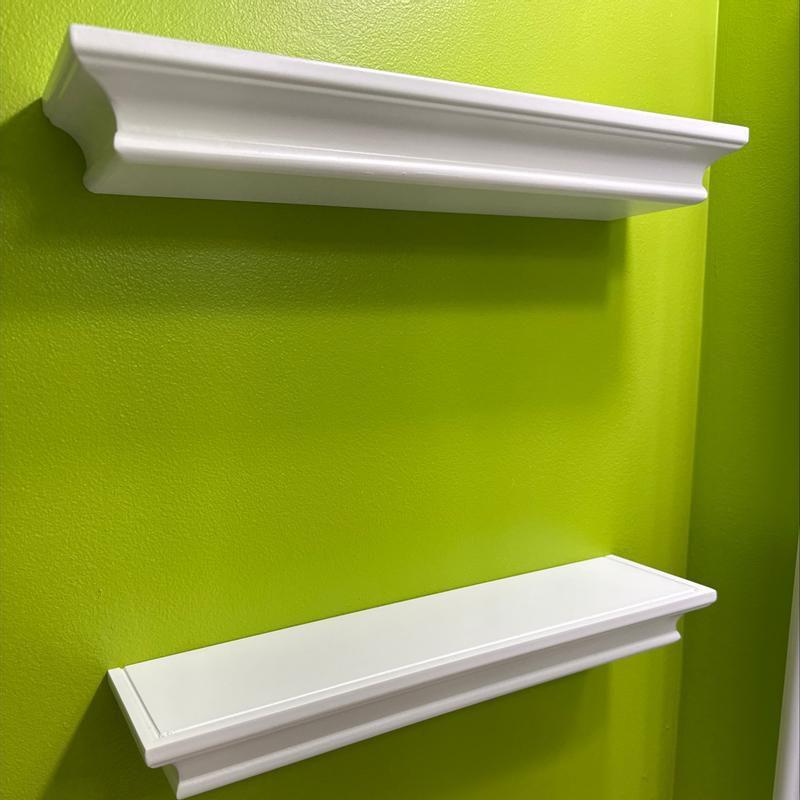 2pc Traditional Wall Shelf Set White - Threshold™: MDF, Open Shelving, Includes Mounting Hardware