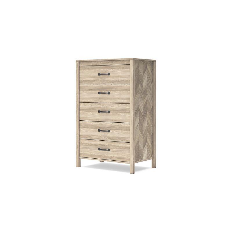 Signature Design by Ashley Socalle 5 Drawer Dresser, Tan