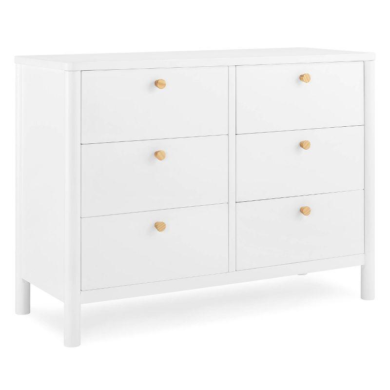 Delta Children Delta Children Brooks 6 Drawer Dresser With Interlocking Drawers (Includes 3 Sets Of Knobs – Choose From Natural, Brushed Nickel & Melted Bronze), Bianca