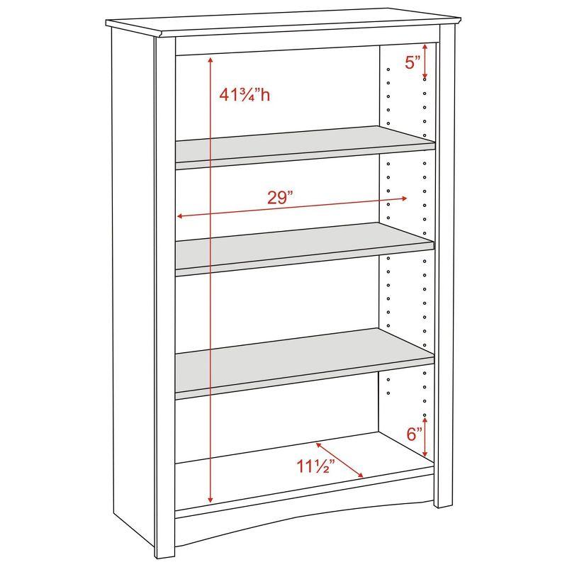 4 Shelf Bookcase Espresso - Prepac: Laminated Wood Composite, Metal Hardware, 80 lbs Capacity