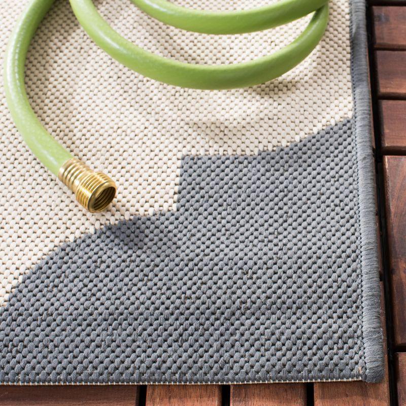 Courtyard CY6162 Power Loomed Indoor and Outdoor Area Rug - Beige/Anthracite - 5'3"x7'7" - Safavieh