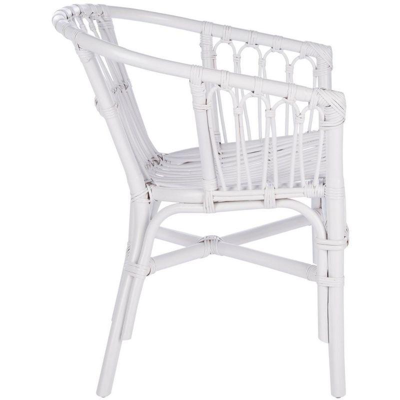 Sustainably Sourced White Rattan Accent Chair Set