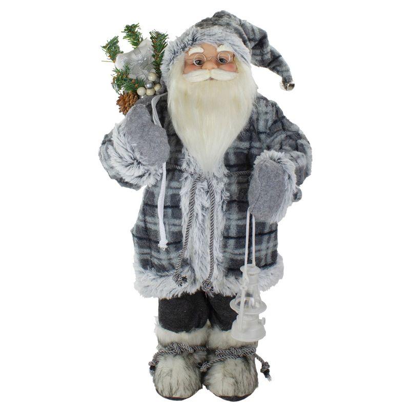 2' Standing Santa Christmas Figure Carrying A Lantern