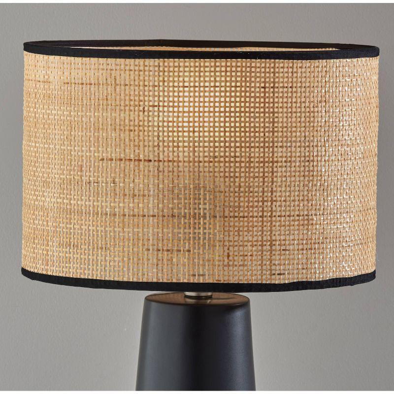 Sheffield Table Lamp Black - Adesso: Coastal Rattan Shade, Ceramic Base, ETL Listed, No Assembly Required