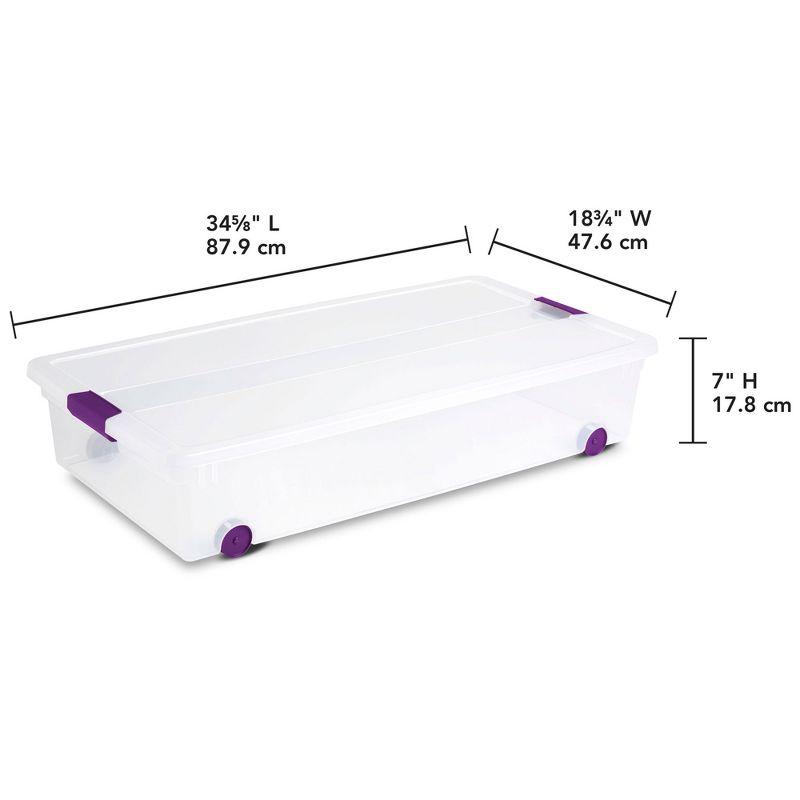 Clear Plastic 60 Quart Wheeled Underbed Storage Box