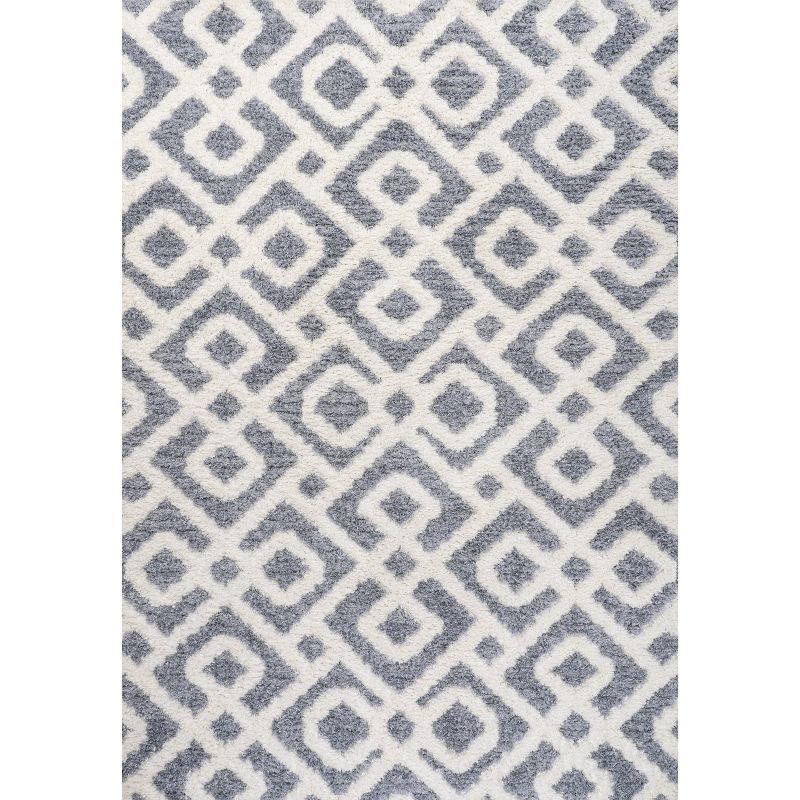 4' x 6' Astrid Retro Trellis High-Low Area Rug, Cream/Gray - JONATHAN Y