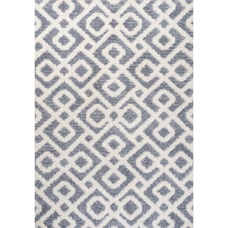 Cream/Gray 4' x 6' Reversible Trellis Synthetic Area Rug