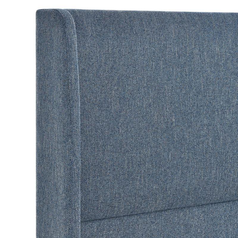 Roundhill Furniture Arles 3-Piece Upholstered Bedroom Set, Wingback Platform Bed with Two Nightstands Light Gray Fabric Queen