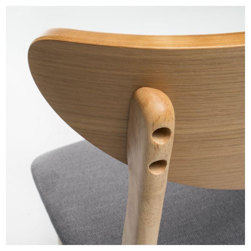 Set of 2 24" Gavin Natural Frame Counter Height Barstools Dark Gray - Christopher Knight Home: Upholstered, Rubberwood Legs