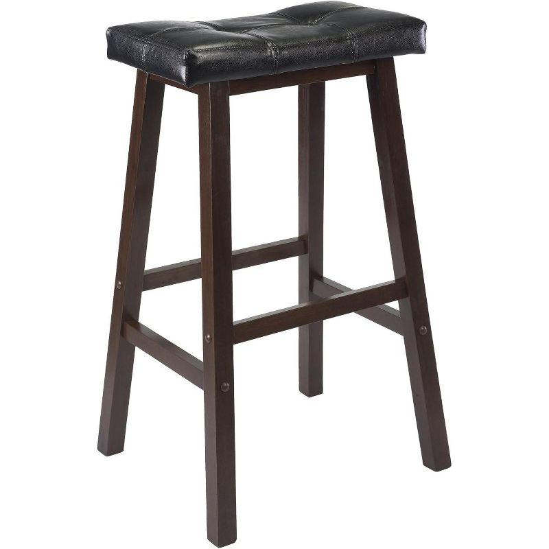 Winsome  Mona Cushion Saddle Seat Bar Stool Black & Walnut