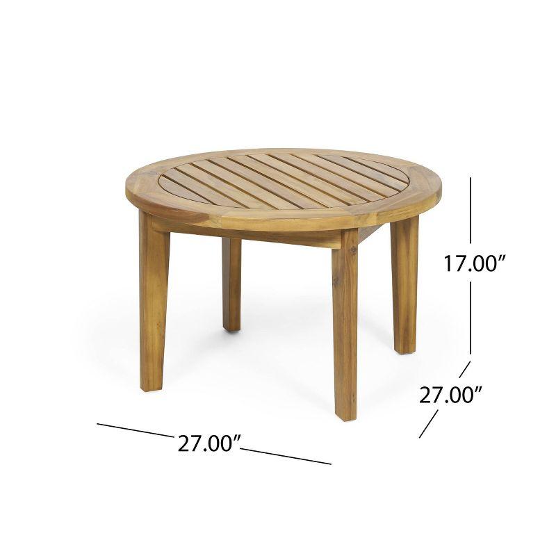 Christopher Knight Home Solano Outdoor Circular Acacia Wood Coffee Table Teak