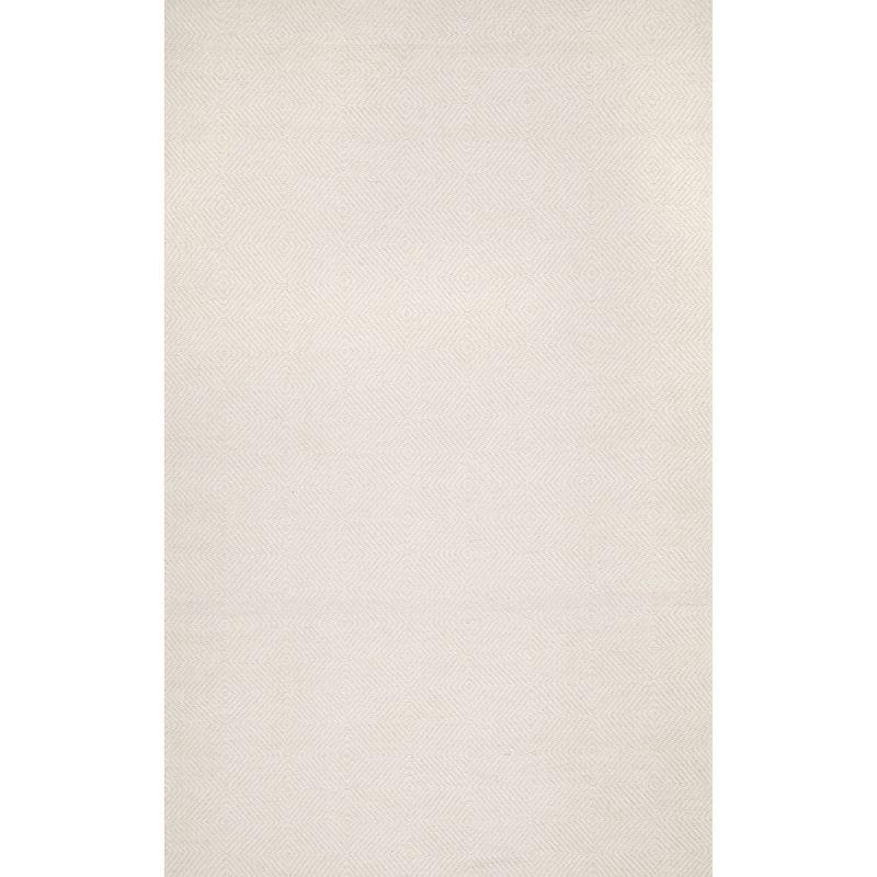 Nuloom Ago Geometric 8x10 Wool Indoor Area Rug for Living Room Bedroom Dining Room Kitchen, Cream/Ivory