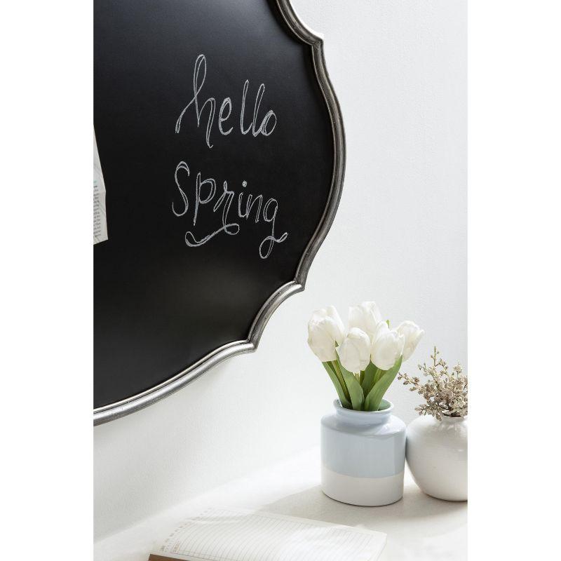 Leanna Silver Scalloped Magnetic Framed Chalkboard