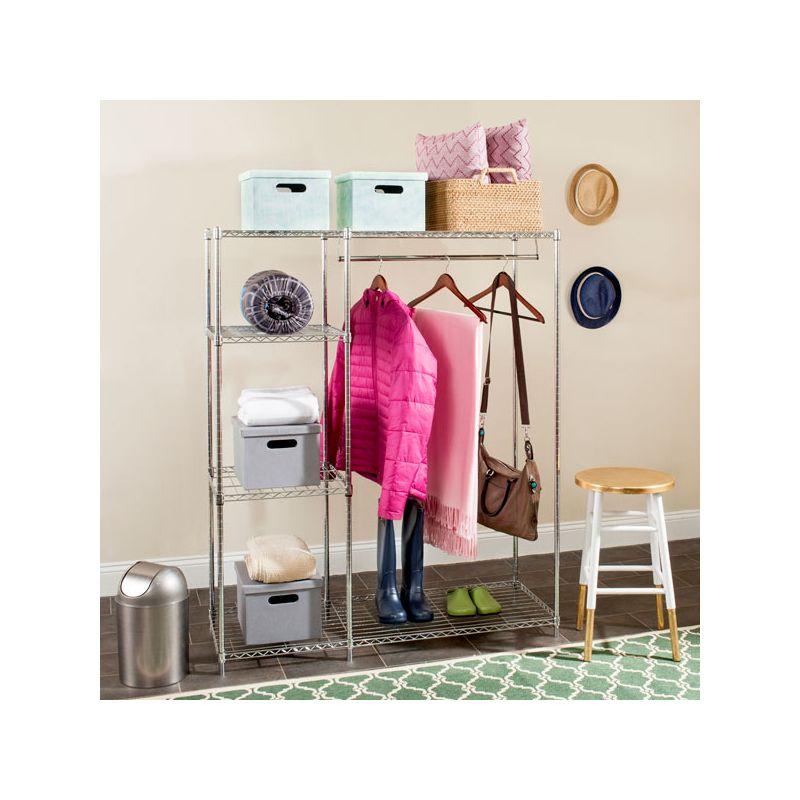 Betsy Adjustable Garment Rack - Chrome - Safavieh