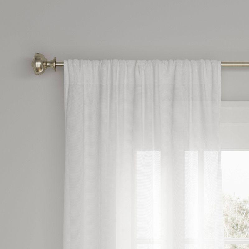 White Light-Filtering Cotton Polyester Window Curtain Panel