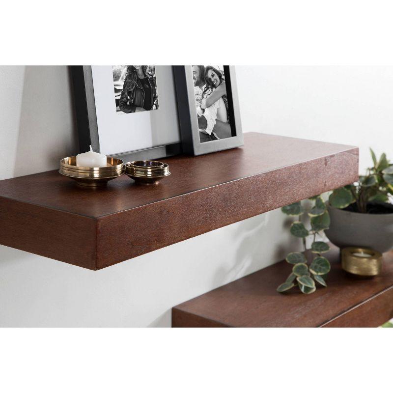 2pc 24" Havlock Wood Shelf Set Walnut Brown - Kate & Laurel All Things Decor: Easy Install, Storage Display