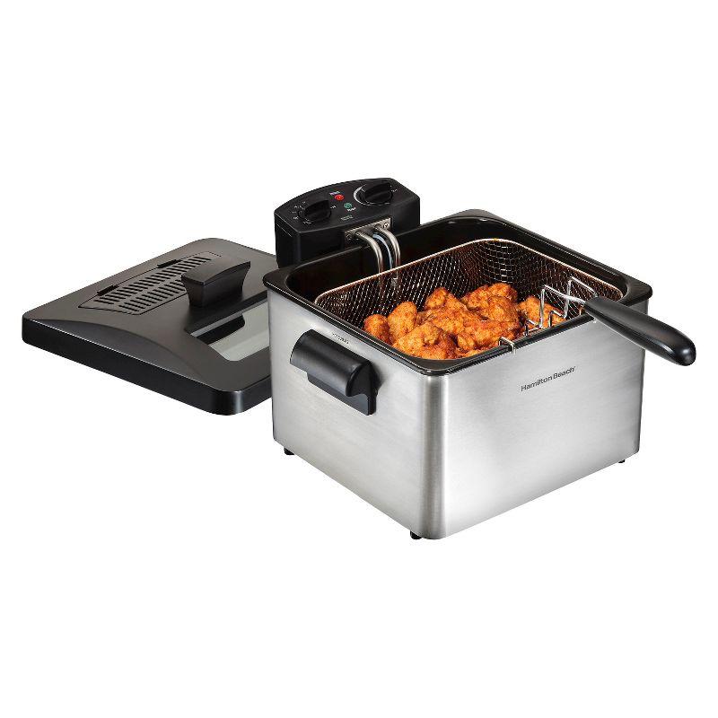 Hamilton Beach Hamilton Beach® Professional-Style Electric Deep Fryer with 12-Cup Food Capacity, Lid with View Window and Three Frying Baskets
