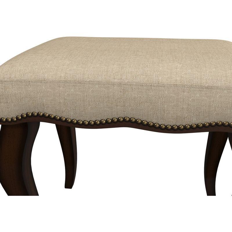 19" Hamilton Backless Upholstered Wood Vanity Stool Burnished Oak/Cream - Hillsdale Furniture