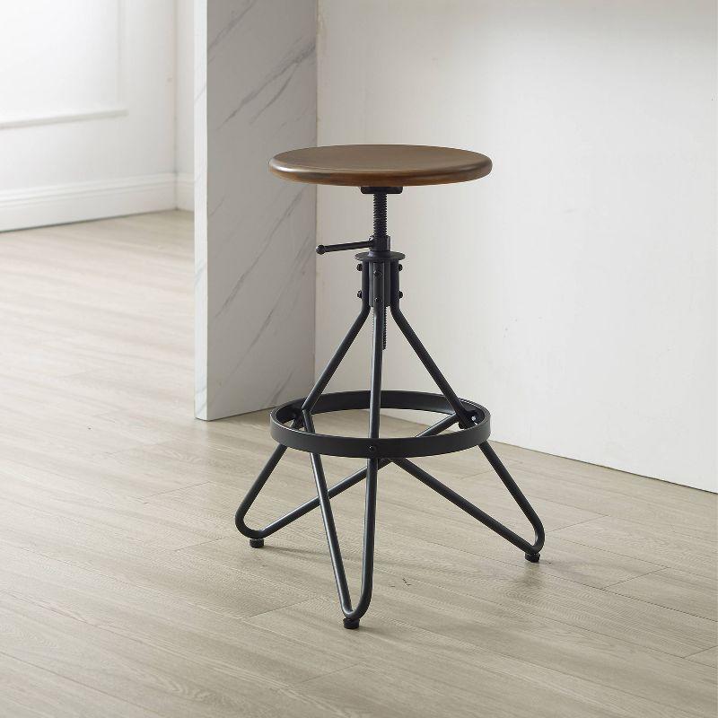 Swivel Adjustable Height Counter Stool with Metal Frame