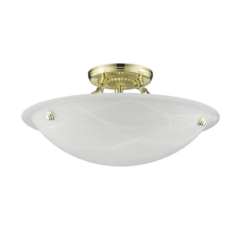 Livex Lighting Oasis 3 - Light Flush Mount in  Polished Brass