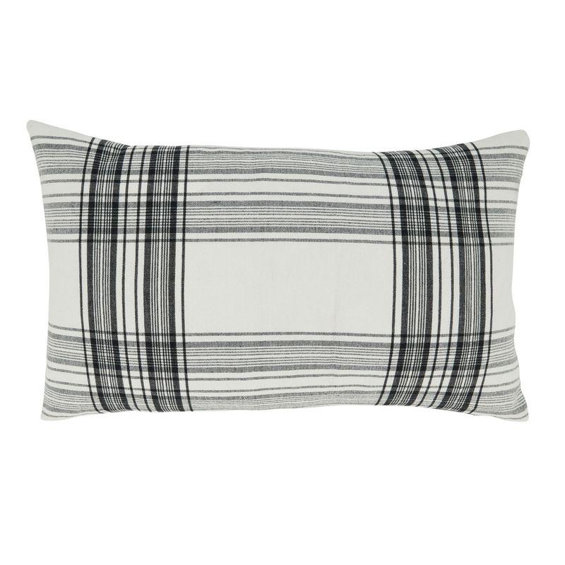 Saro Lifestyle Timeless Plaid Down Filled Throw Pillow