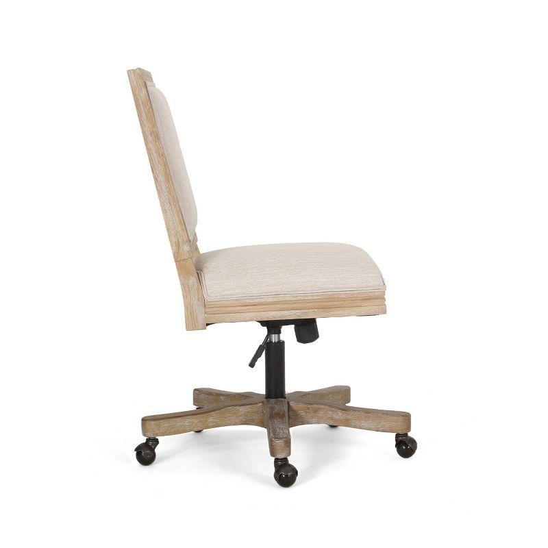 Sandine Rustic Upholstered Swivel Office Chair - Christopher Knight Home