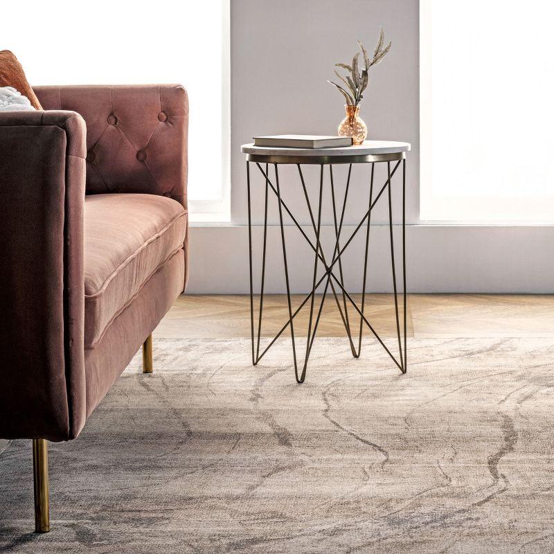 Nuloom Charmaine Abstract 8x12 Machine Washable Indoor Area Rug for Living Room Bedroom Dining Room Kitchen, Beige/Ivory