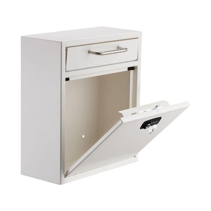 AdirOffice Wall-Mount Secure Drop Box Mailbox with Key and Combination Locking System