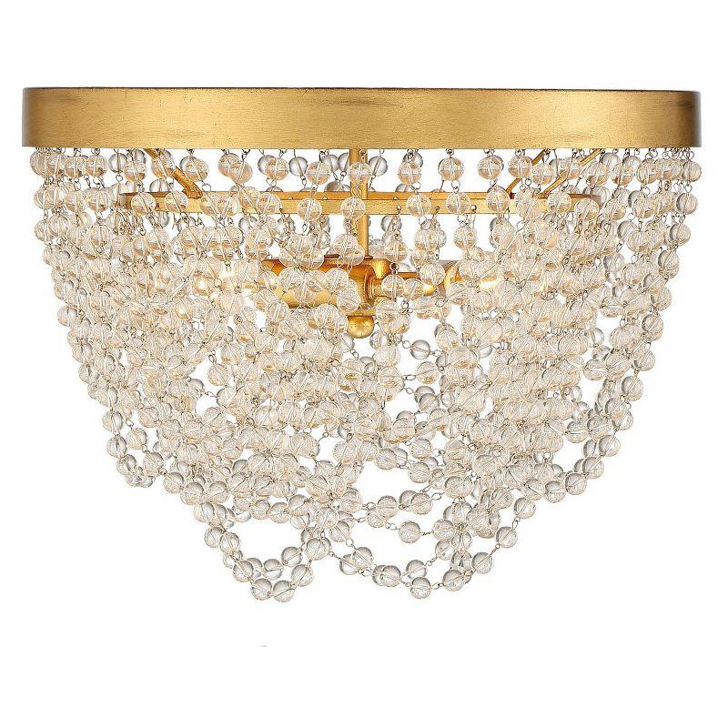 Crystorama Lighting Fiona 3 - Light Flush Mount in  Antique Gold