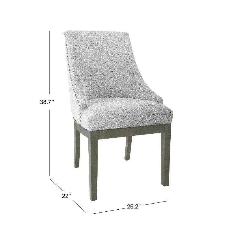 HomePop Upholstered Side Chair Neutral: Polyester Armless Accent Chair, Swoop Back Design, Plywood Frame