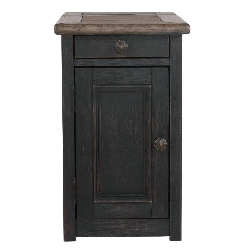 Tyler Creek Chairside End Table with USB Ports and Outlets Grayish Brown/Black - Signature Design by Ashley