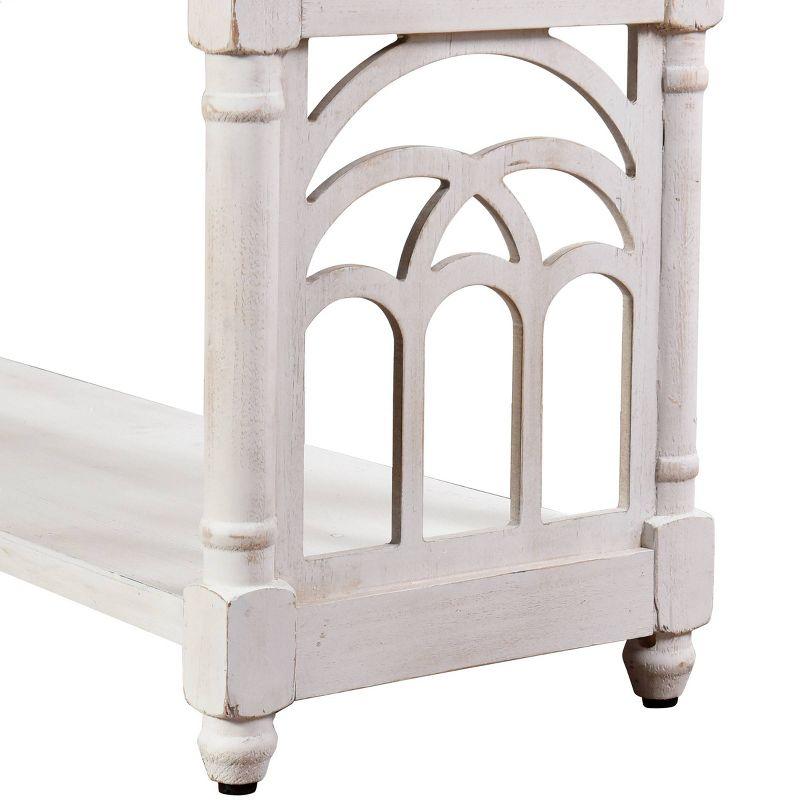 3 Tier Console Table Distressed White - StyleCraft: Entryway Table, Fir Wood Top, MDF Frame