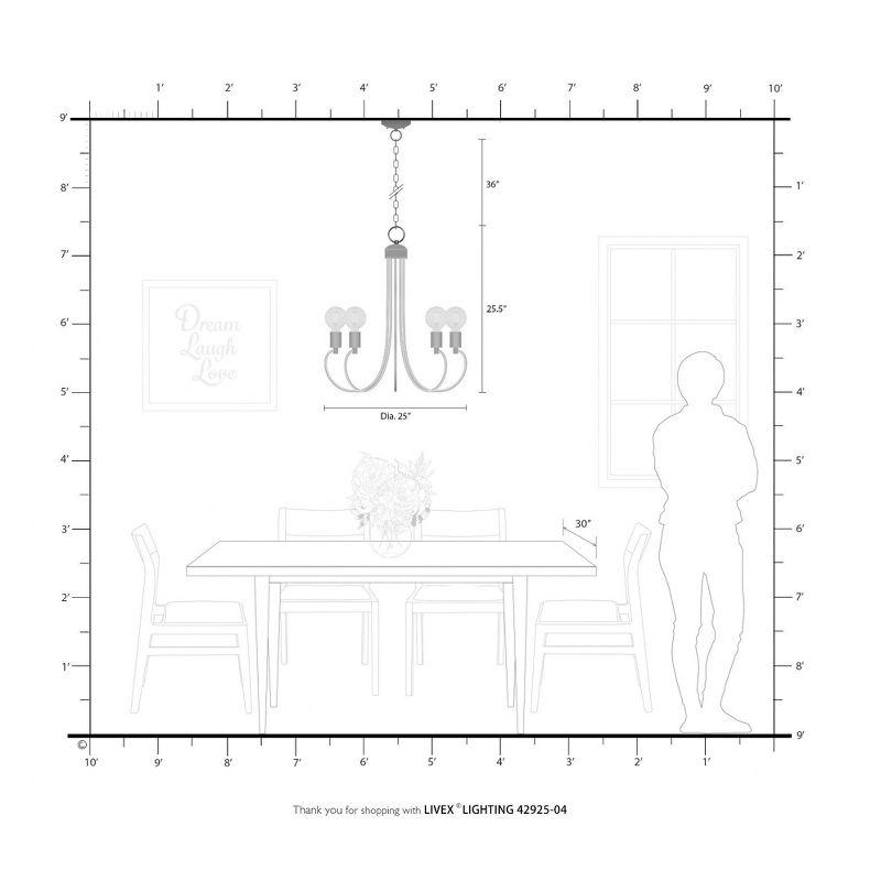 Livex Lighting Bari 5 - Light Chandelier in  Black