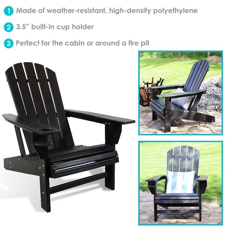 Sunnydaze Outdoor Lake Style Adirondack Chair with Cup Holder