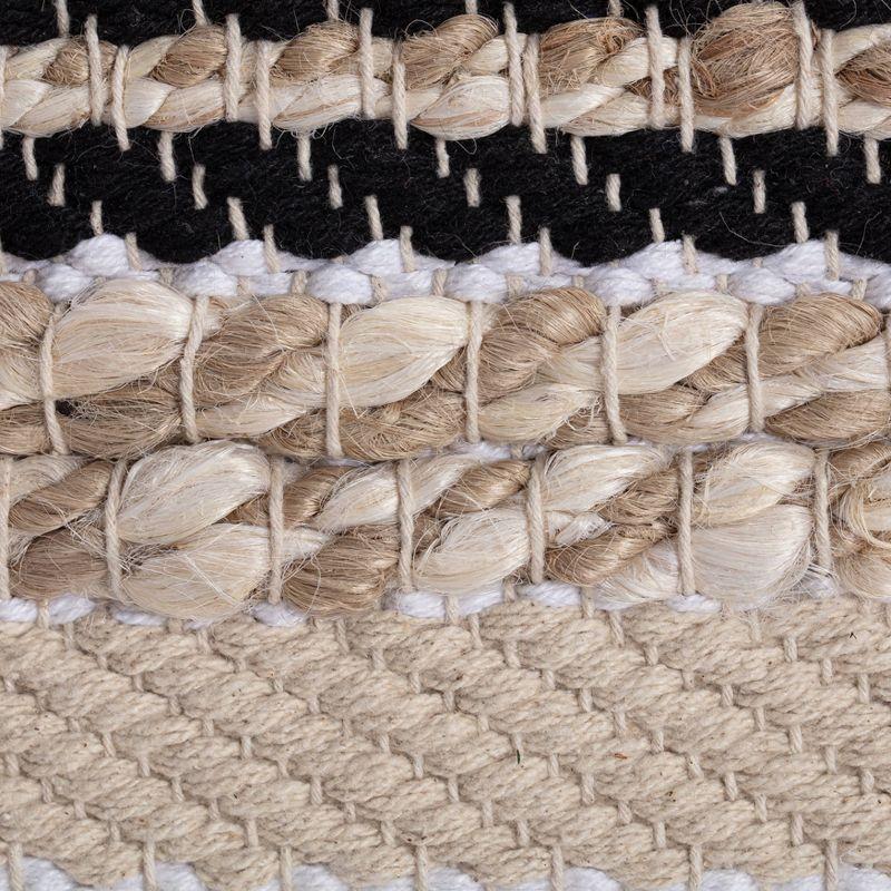 Arsenal Pouf Beige/Grayscale - Anji Mountain: Square, Unupholstered, Fair Trade, No Assembly Required